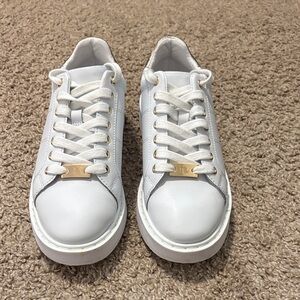 Ralph Lauren White Sneakers with Gold Accents